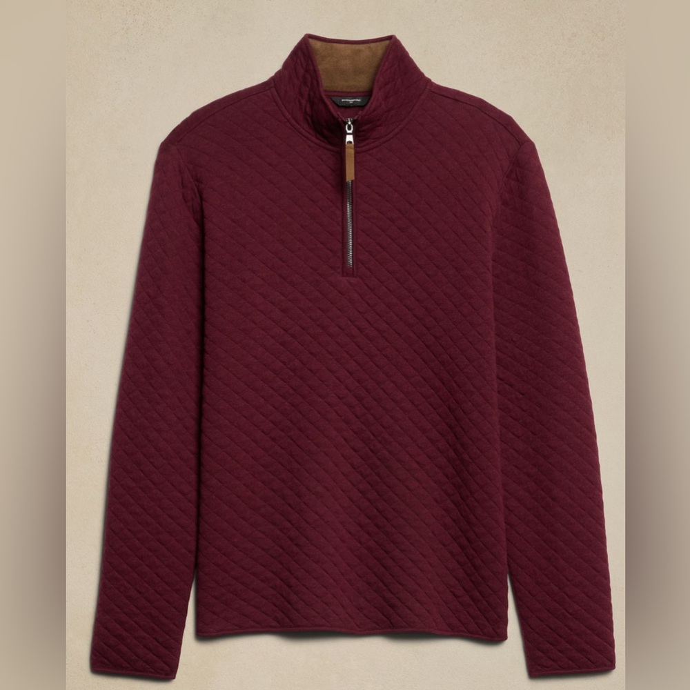 BANANA REPUBLIC QUILTED HALF ZIP